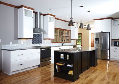 White and dark wood kitchen remodel