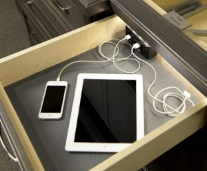 laptop and phone charging drawer