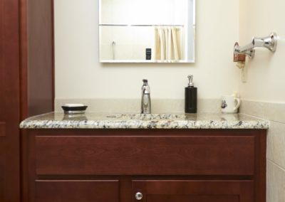 dark wood bathroom cabinets hampton, poquoson remodel