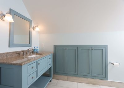 turquoise bathroom cabinet storage remodel yorktown va
