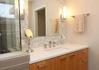 modern clean design bath remodel - criner remodeling