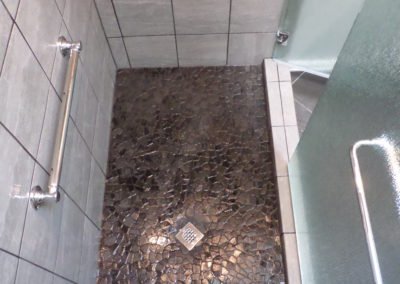 dark unique tile shower floor for bathroom in newport news va area