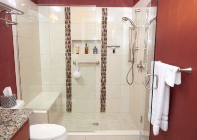 maroon and burgundy colored bathroom remodel project york county va area