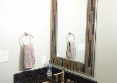 tile mirror with copper pattern sink bowl criner remodeling