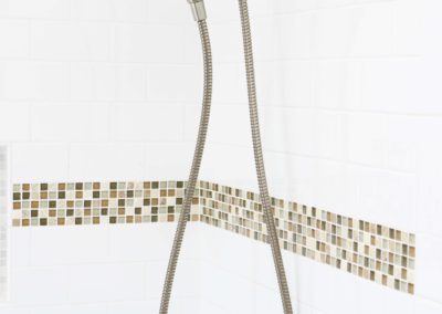 white and brown tones shower remodel virginia